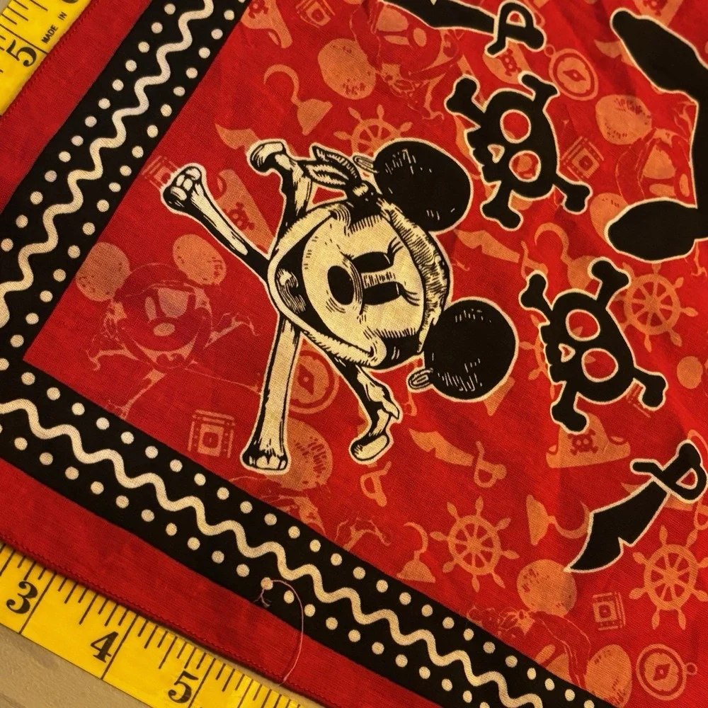 Mickey Mouse Pirates Of The Caribbean Disney Bandana Scarf Handkerchief 21.5